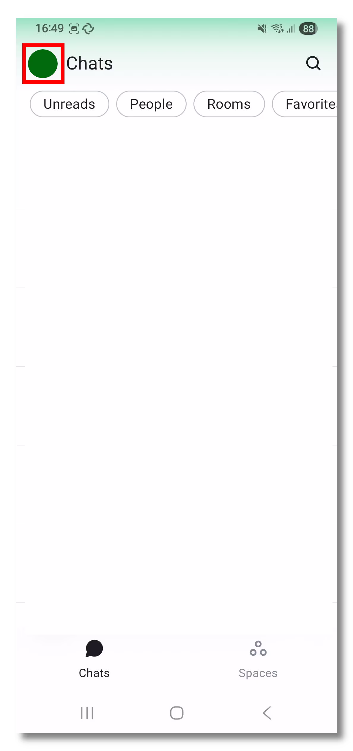 Element X, with the avatar highlighted.